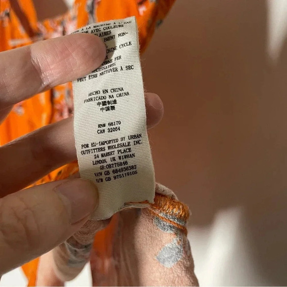 Free People Close to You Floral Burnt Orange Blouse Size Small - Picture 5 of 9